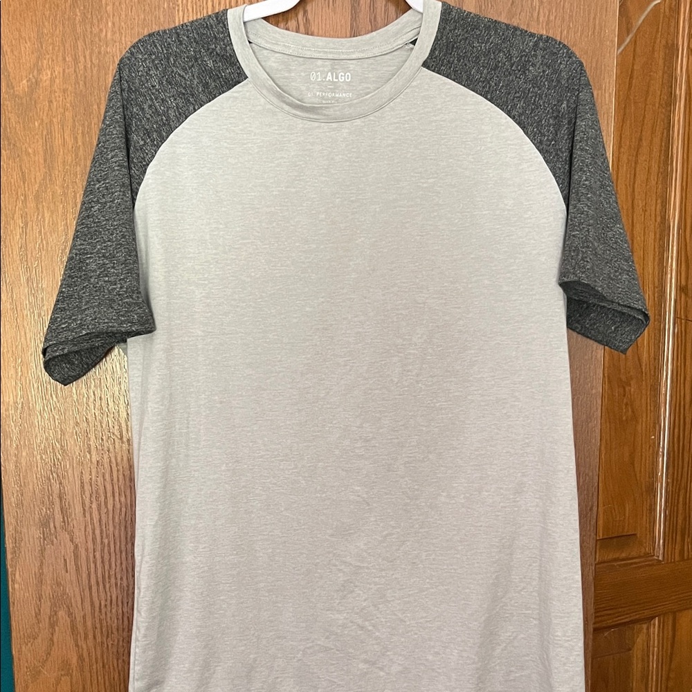 01. AlgoGray and Charcoal Raglan Tee